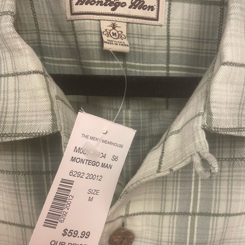 NWT-Men's Green Plaid Shirt